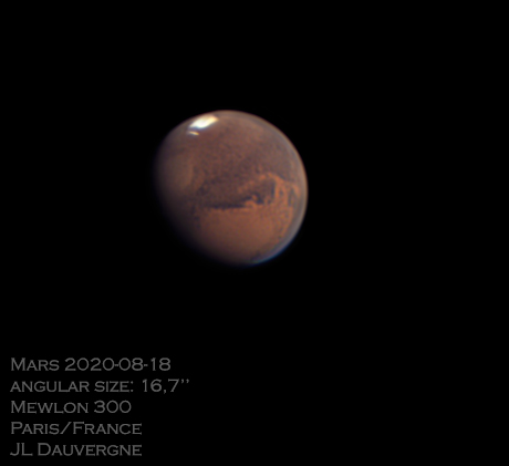 La Planete Mars Approche Et Sa Calotte Polaire Sud Retrecit