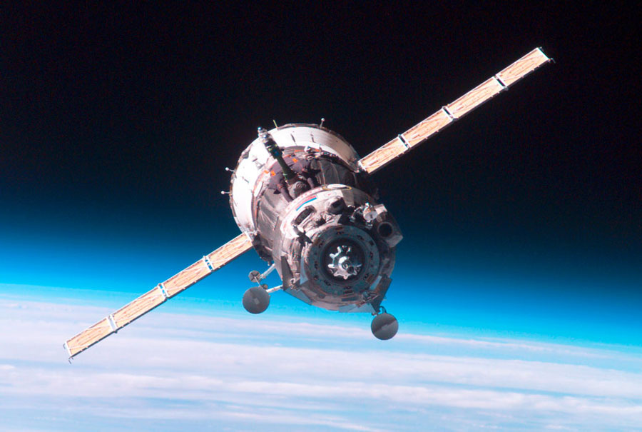 Le vaisseau Soyouz photographié depuis la station spatiale internationale.
