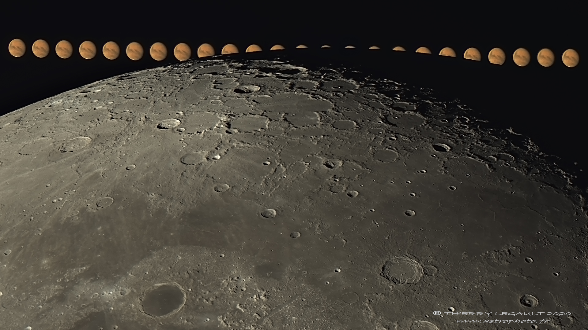 Incroyable photo de l'occultation de Mars par la Lune