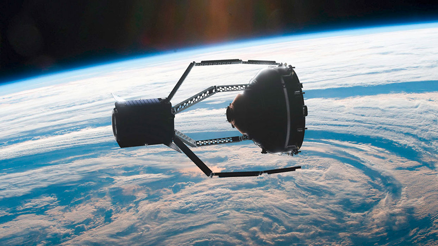 Vue d'artiste du projet Clearspace de récupération de satellites… © Clearspace