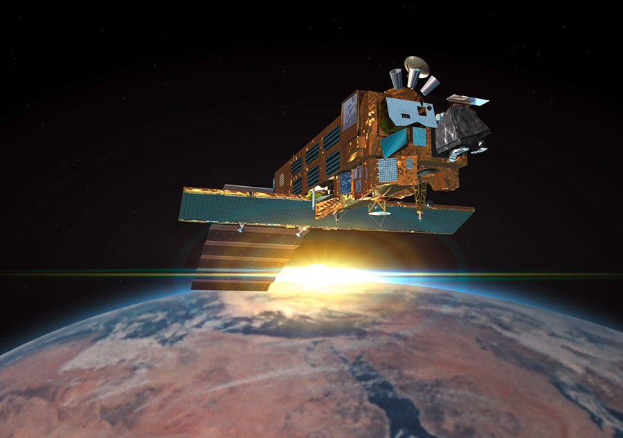 Le satellite européen Envisat est tombé en panne en 2012. Il circule vers 800 km d'altitude. © ESA
