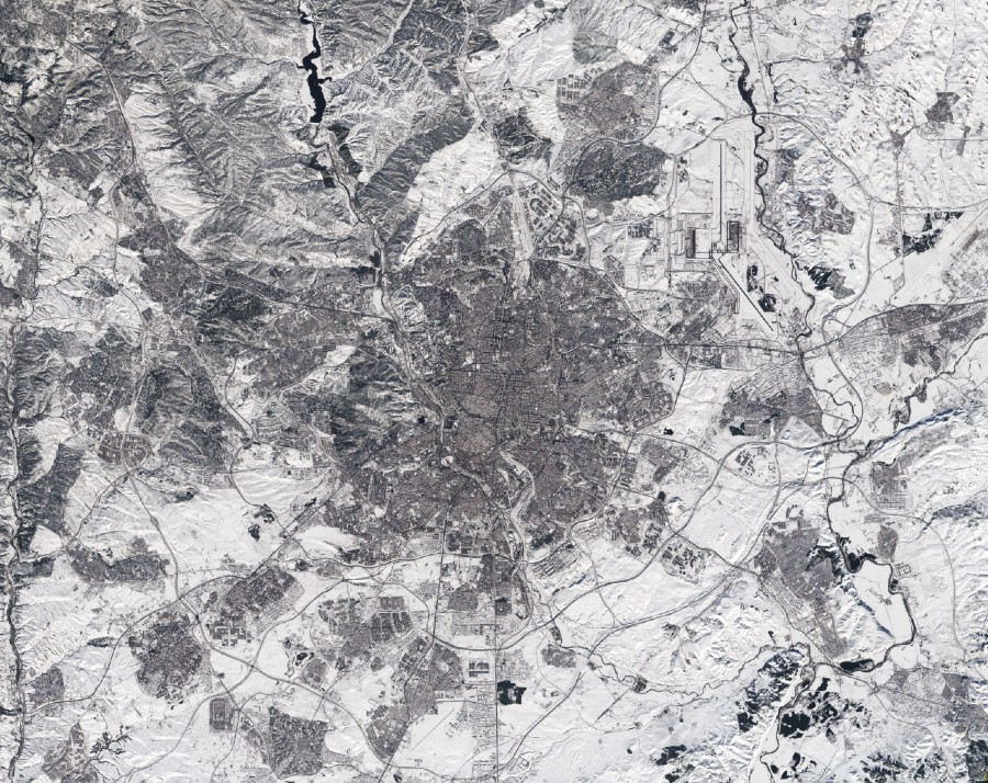 Vue satellite de Madrid le 11 janvier 2021. © Copernicus/ESA