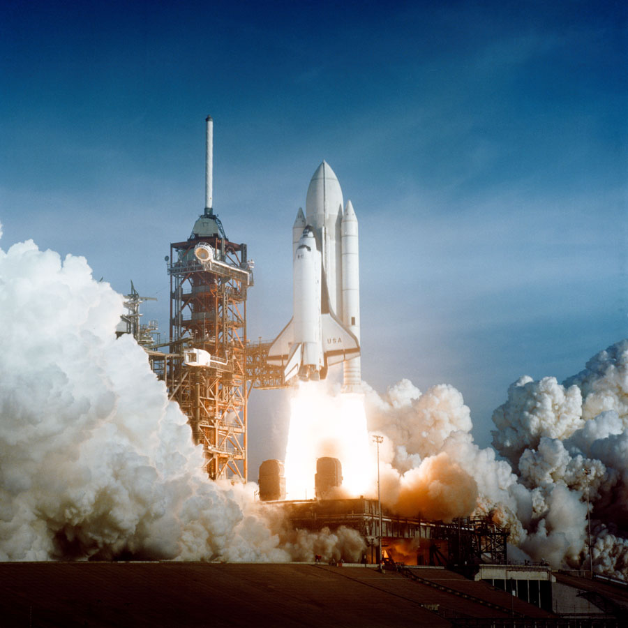 Pour la première fois, le 12 avril 1981, la navette Columbia décolle vers l’espace. © Nasa