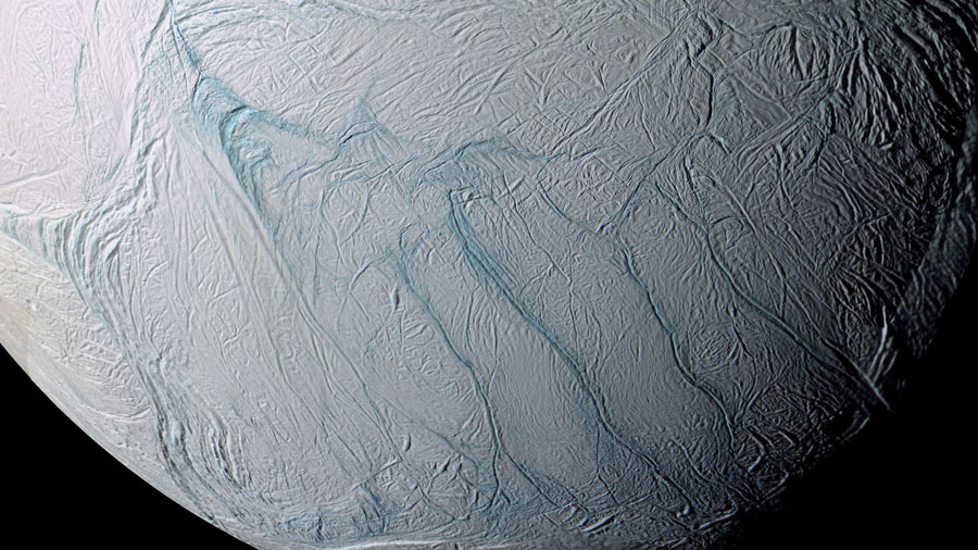 Les “griffures de tigre” d’Encelade vu par la sonde Cassini. © Nasa/JPL-Caltech