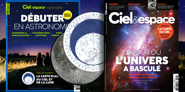Hors série n°46 de Ciel & espace : Débuter en astronomie, et le magazine n°590. © C&E