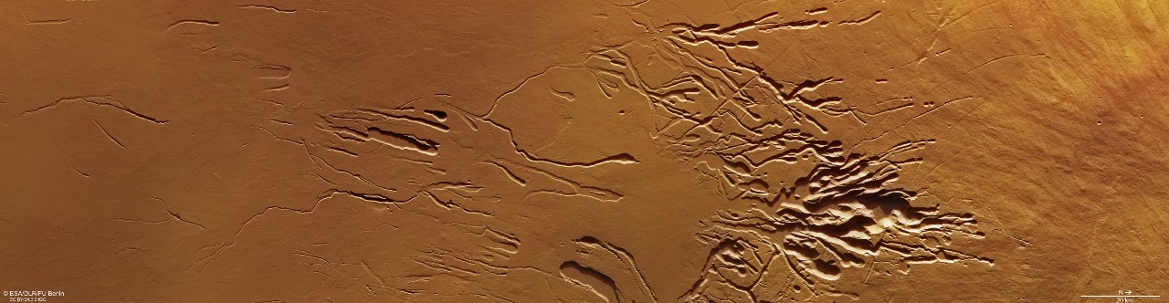 Volcanic labyrinths on Mars |  sky and space