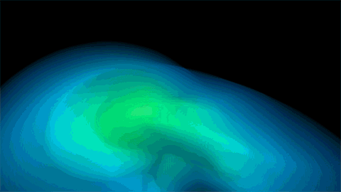 Simulation numérique de la formation d'étoiles multiples. Le mouvement des condensations gazeuses crée des turbulences semblables à ce qui est obervé dans MC 27. Crédit : Tomoaki Matsumoto (Hosei University)