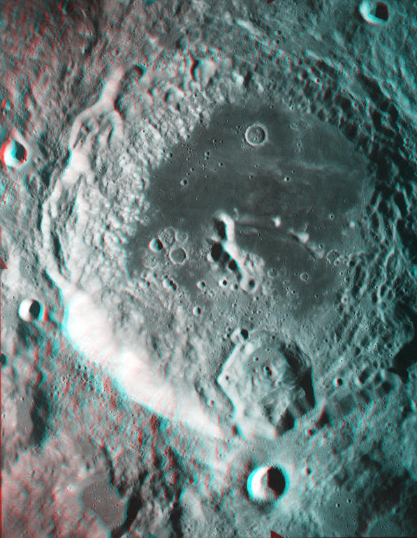 Cratère lunaire Aitken par Apollo 17. Crédit : LPI (3D : P. Henarejos)
