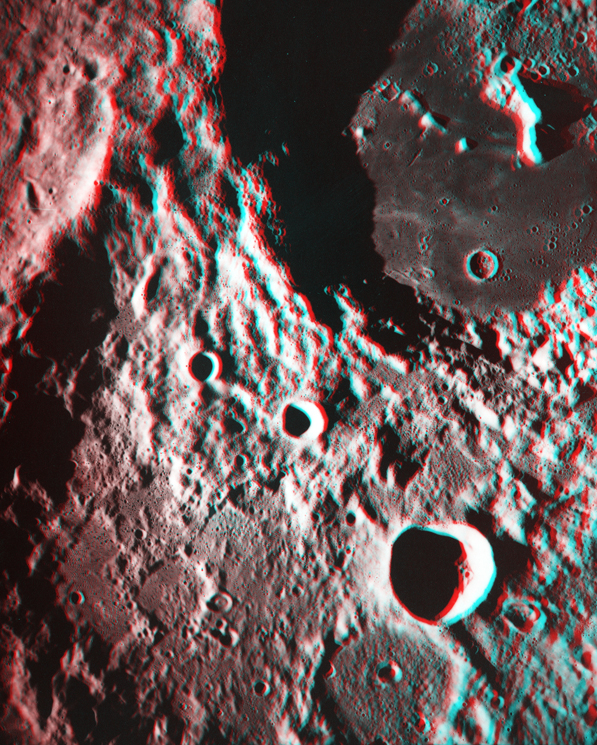 Cratère Aitken, sur la face cachée de la Lune, par Apollo 17. Crédit : LPI (3D : P. Henarejos)