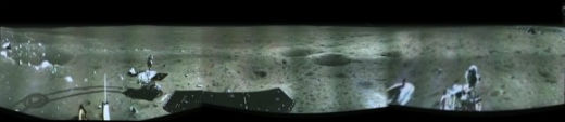 Premier panorama lunaire de Chang'e 3. Crédit : CNSA/CCTV/screenshot mosaics and processing by Marco Di Lorenzo/Ken Kremer  Read more: http://www.universetoday.com/107436/yutu-moon-rover-sets-sail-for-breathtaking-new-adventures/#ixzz2oO6pBGmN