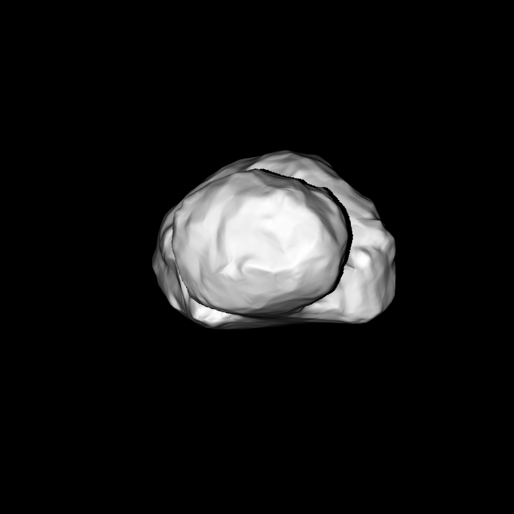 Modèle 3D de la comète Churyumov-Gerasimenko. Crédit :  ESA/Rosetta/MPS for OSIRIS Team MPS/UPD/LAM/IAA/SSO/INTA/UPM/DASP/IDA