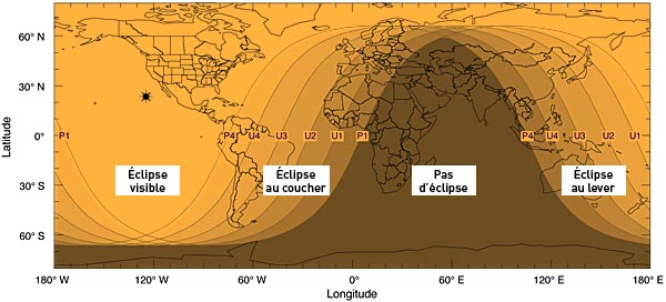 Carte de l’éclipse de Lune du 21 décembre 2010.
