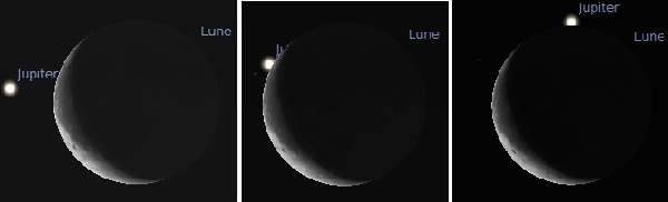 Occultation de Jupiter par la Lune, à venir dans la nuit du 14 au 15 Juillet 2012.  