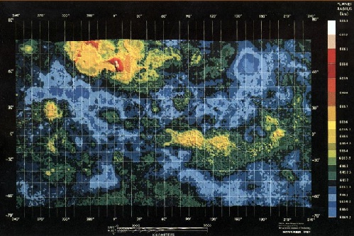 La carte de Vénus par Pioneer Venus. Crédit : Nasa